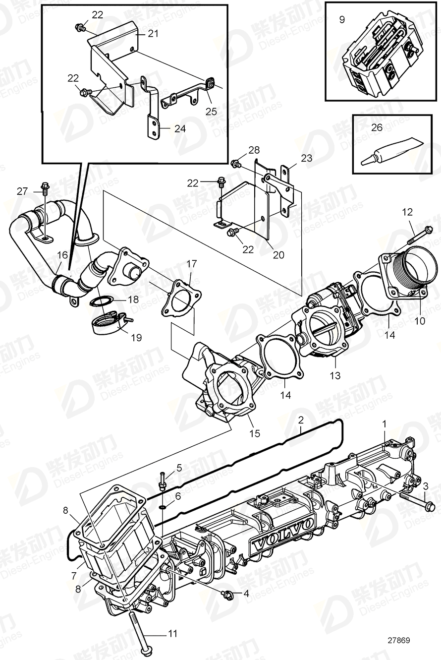 VOLVO Bracket 22244172 Drawing